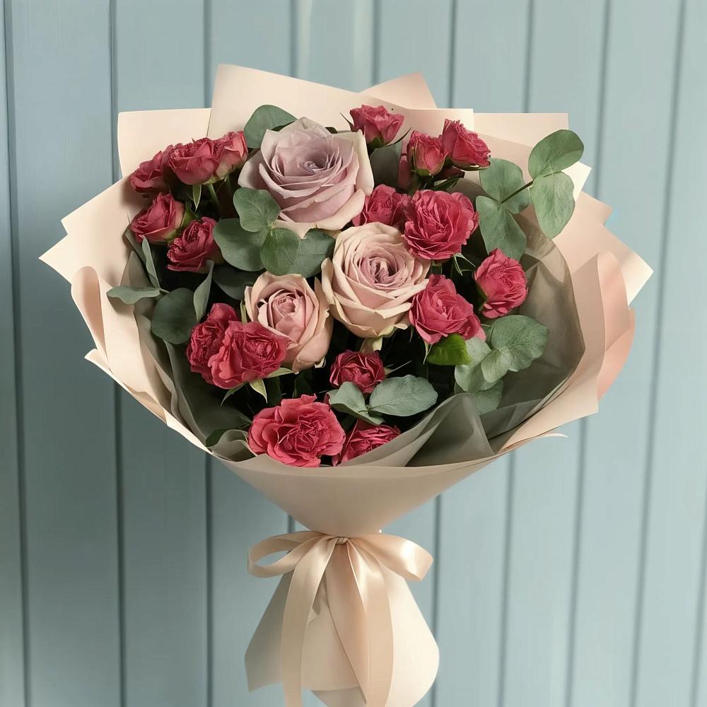 Букет цветов из: Гвоздики и Розы в Дрожжино