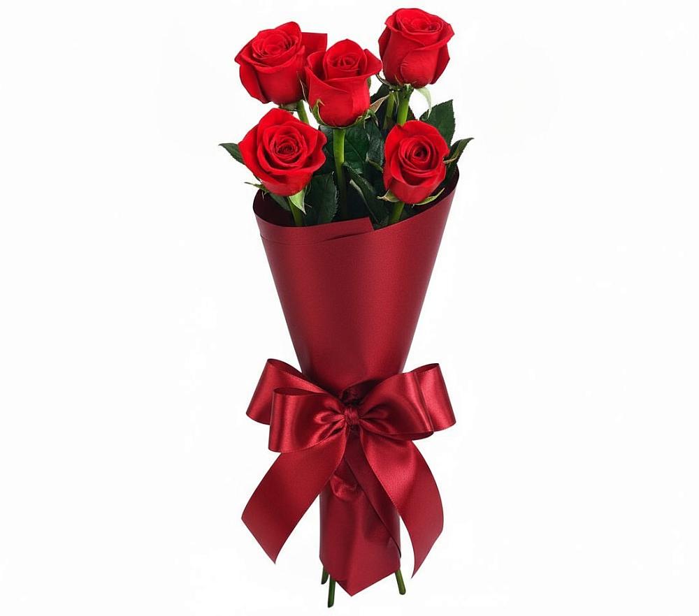 Букет 5 Красных роз Эдлесс Лав в Дрожжино