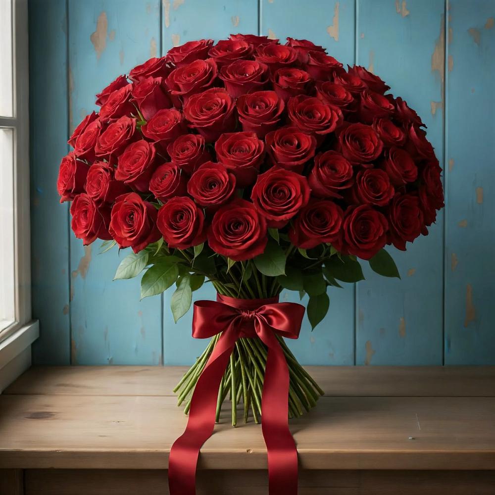 Букет Красные розы Блэк Меджик в Дрожжино