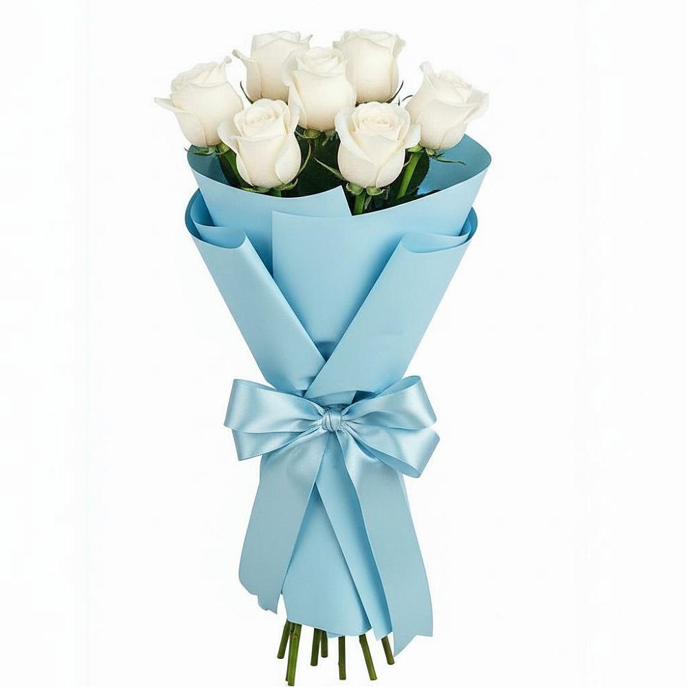 Букет 7 белых роз Проуд в Дрожжино