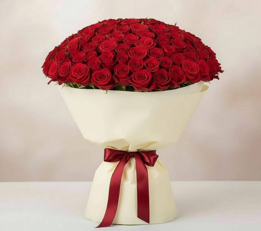 Букет 101 Красная роза Милано в Дрожжино