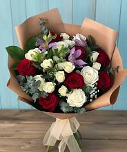 Букет цветов из:  Розы и Альстромерии в Дрожжино