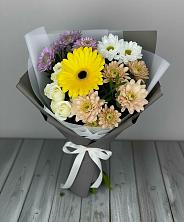 Букет цветов из:  Розы, Герберы и Хризантемы в Дрожжино