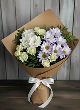 Букет цветов из:  Хризантемы и Розы в Дрожжино