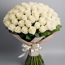 Букет 101 беля роза Белоснежка в Дрожжино