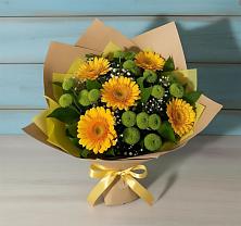 Букет цветов из:  Герберы и Хризантемы #REPLACE_PRED# Дрожжино