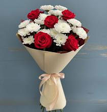 Букет цветов из:  Розы и Хризантемы в Дрожжино