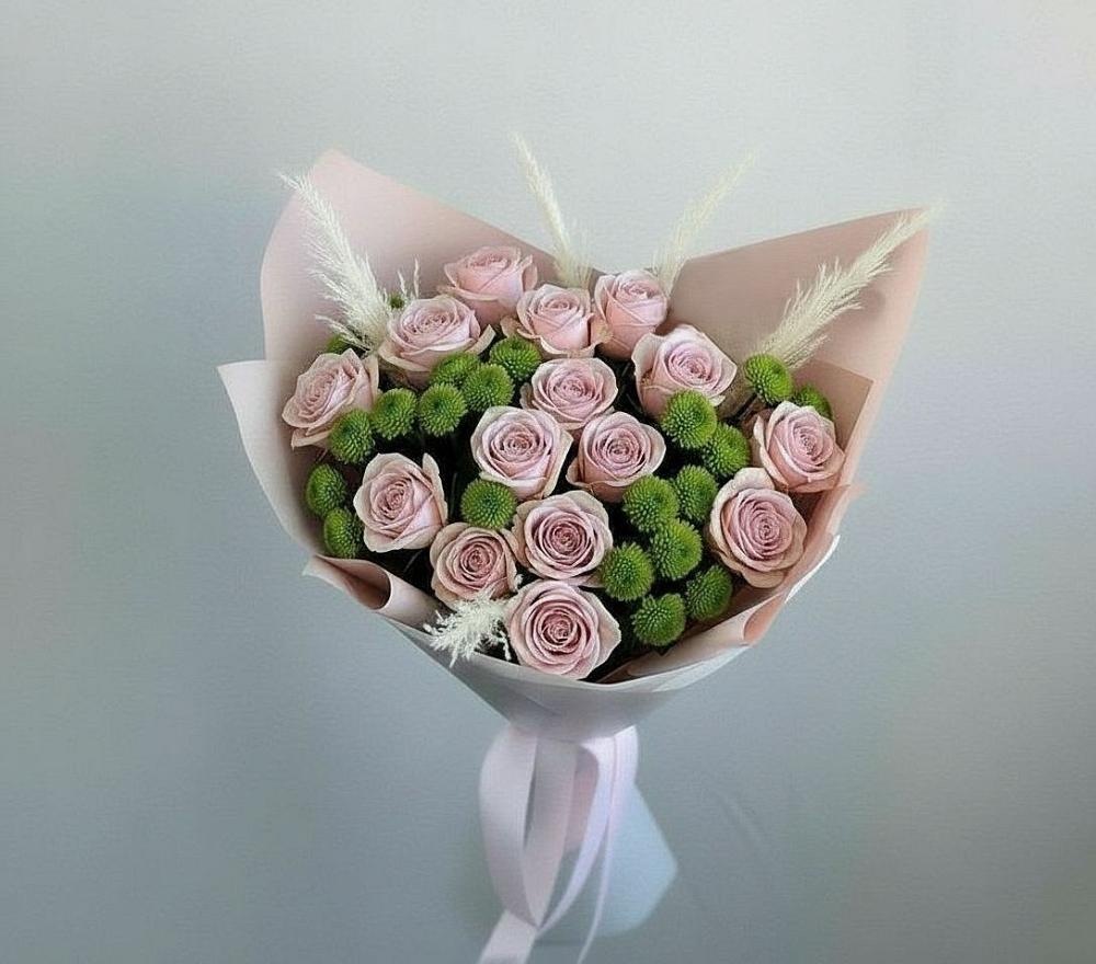 Букет цветов из: Розы и Хризантемы в Дрожжино