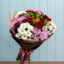 Букет цветов из:  Розы, Хризантемы и Альстромерии в Дрожжино