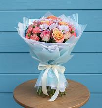 Букет цветов из:  Хризантемы и Розы в Дрожжино