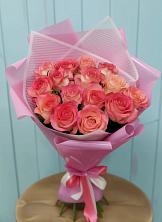 Букет 15 Розовых роз Равель в Дрожжино